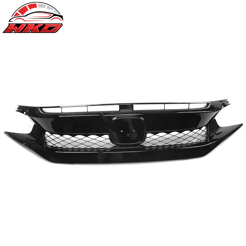 Wholesale 19-21 Honda Civic TR Style Front Bumper Hood Mesh Grille ABS Gloss Black