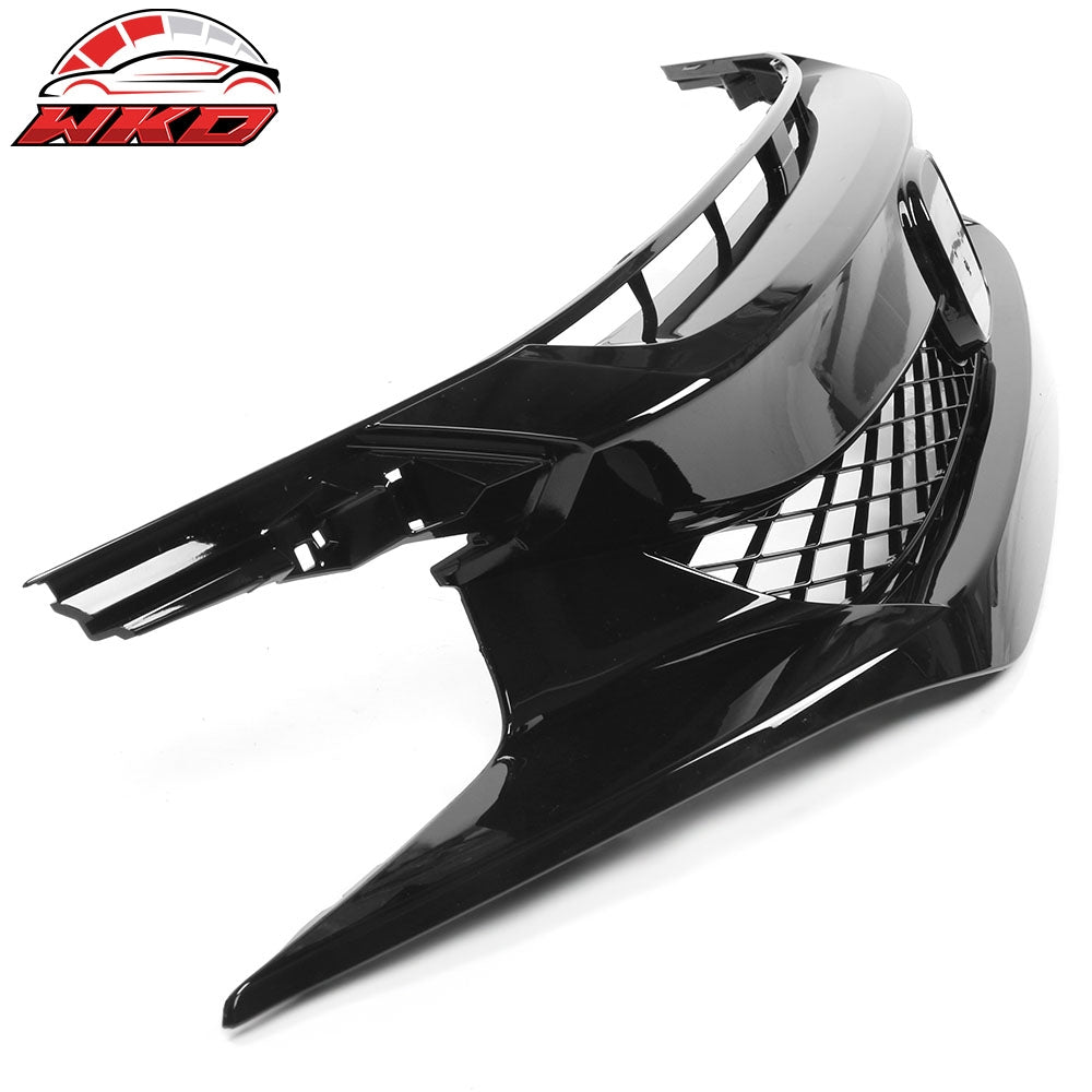 Fits 19-21 Honda Civic TR Style Front Bumper Hood Mesh Grille ABS Gloss Black