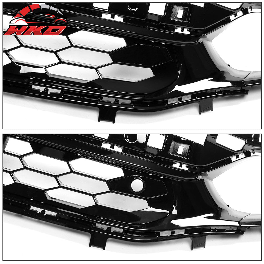 Fits 22-24 Honda Civic Sedan Gloss Black Si Style Upper Mesh Grille Grill ABS