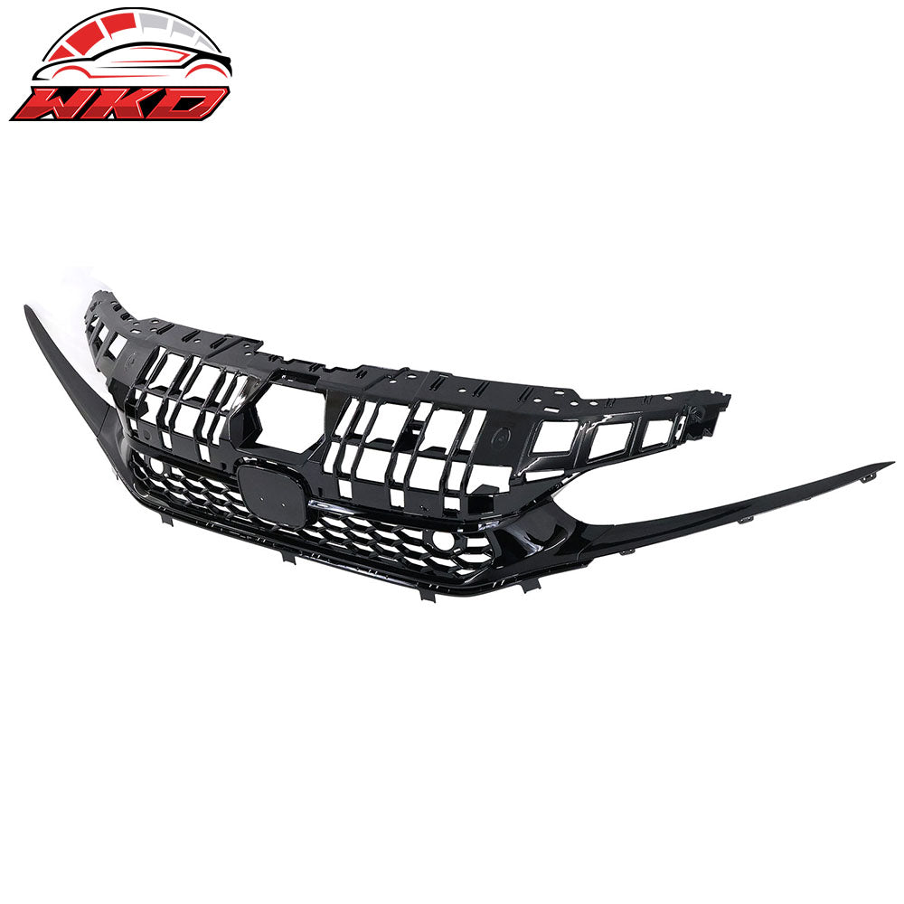 Fits 22-24 Honda Civic Sedan Gloss Black Type R Style Honeycomb Front Grille ABS