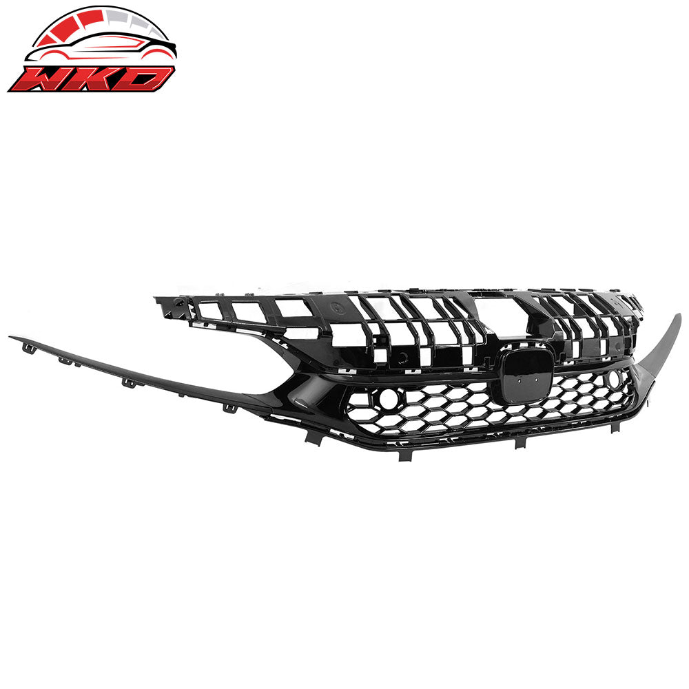Fits 22-24 Honda Civic Sedan Gloss Black Type R Style Honeycomb Front Grille ABS