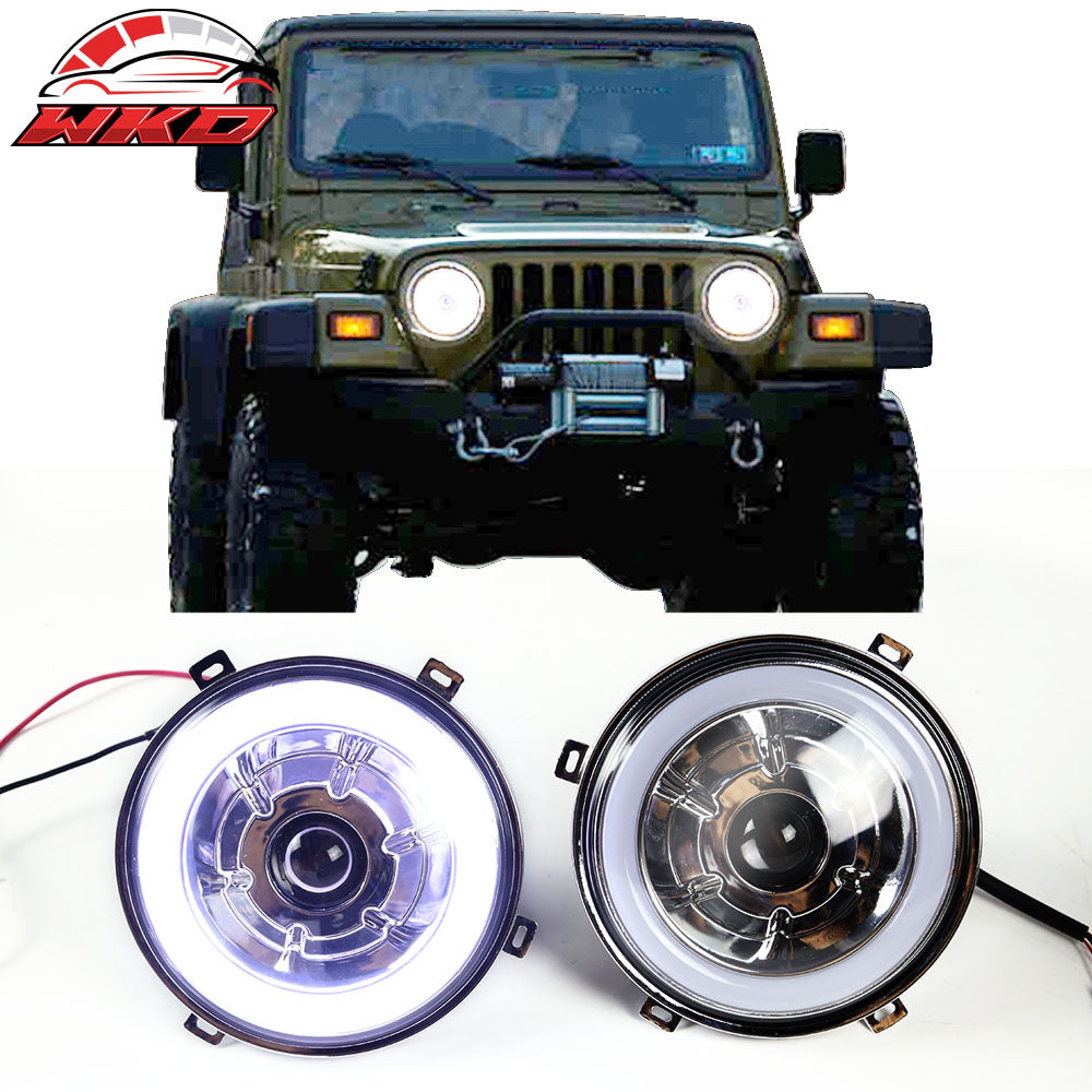 Fits 97-16 Jeep Wrangler 7" Round LED Projector Headlights Signal