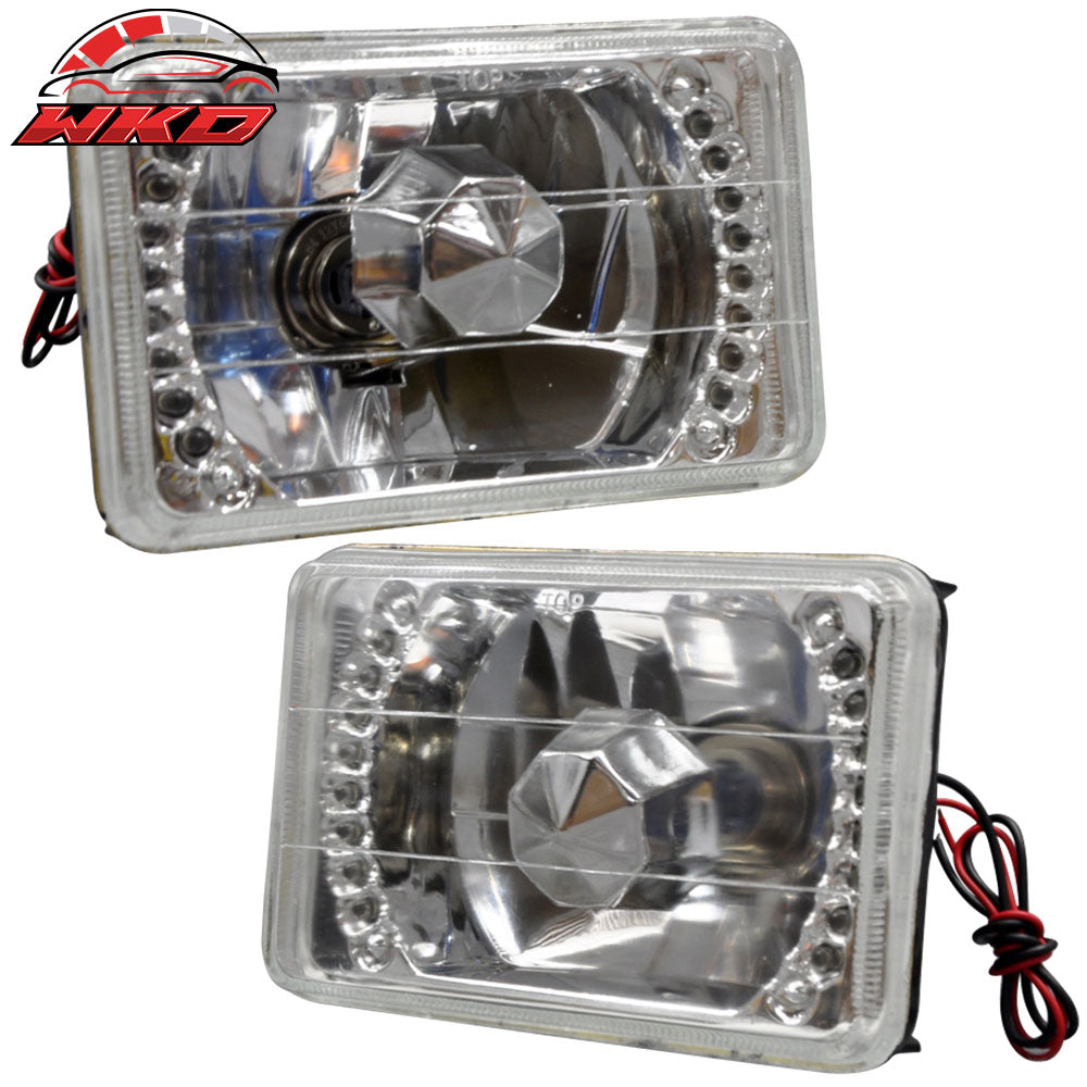 For Ford Dodge 6X4 Clear Sealed Beam LED Headlights Headlamps Pair H4 Conversion | Wholesale