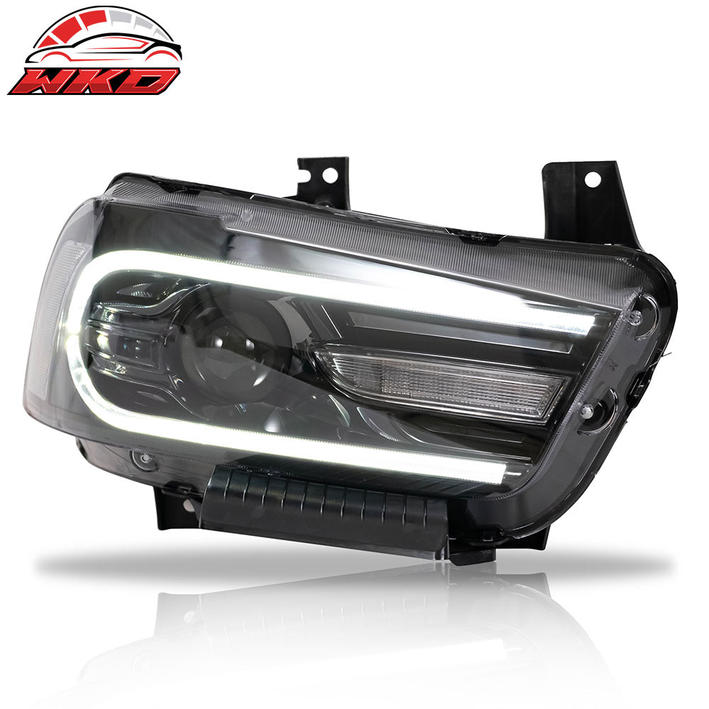 Fits 11-14 Dodge Charger Projector DRL LED Headlights Lamps w/ 8 Colors Pair