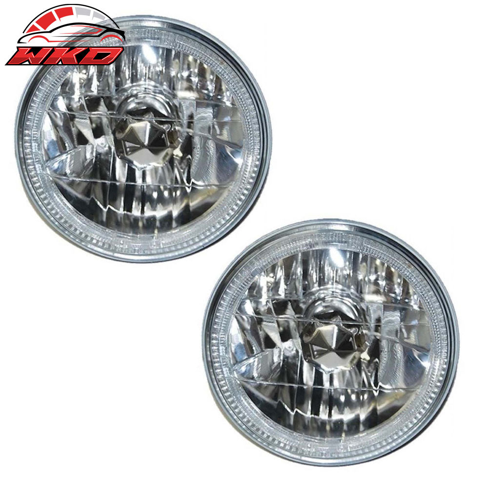 97-18 Jeep Wrangler TJ JK 7 Inch Round W/ White SMD Halo Chrome Headlights | Wholesale