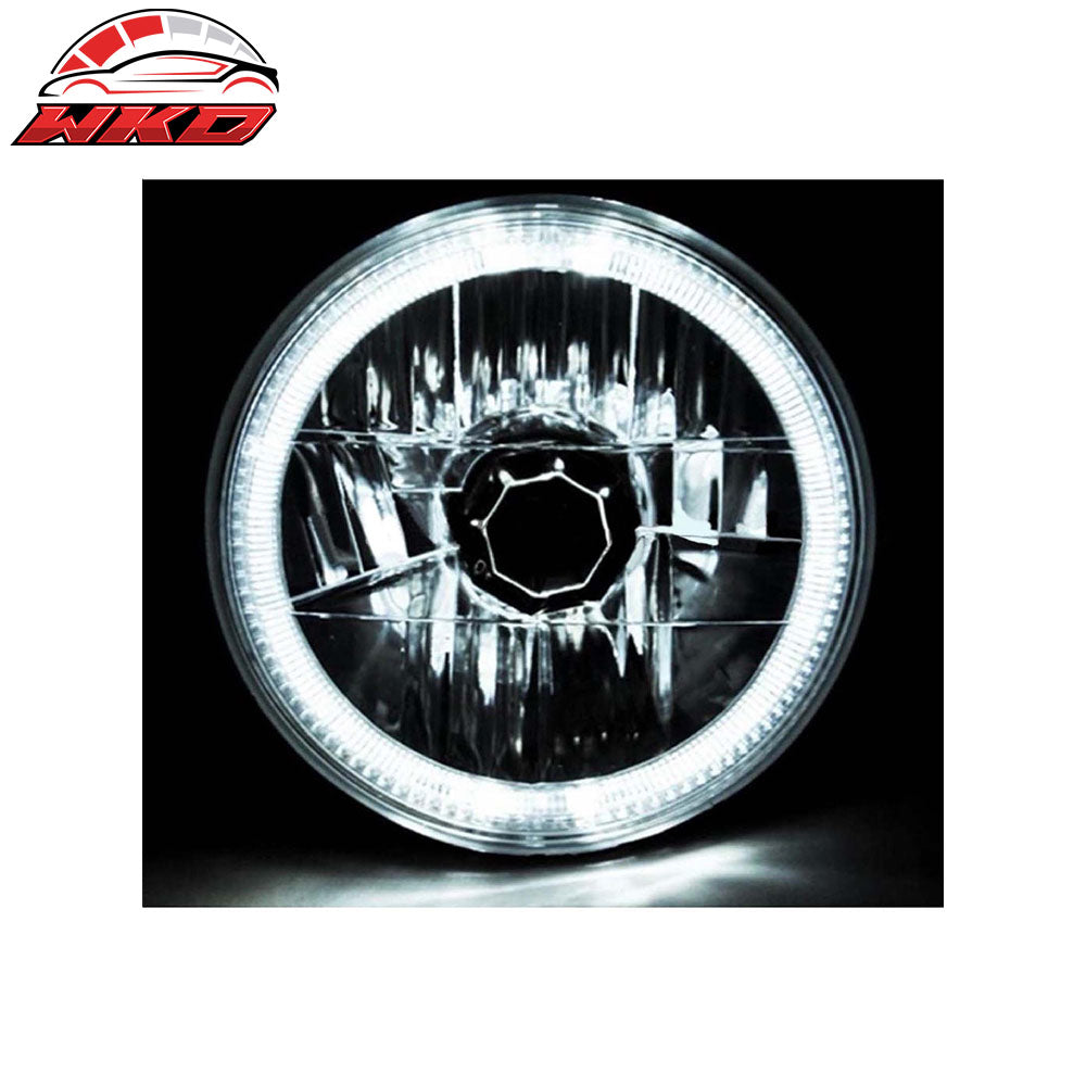 Fits 97-18 Jeep Wrangler TJ JK 7 Inch Round W/ White SMD Halo Chrome Headlights