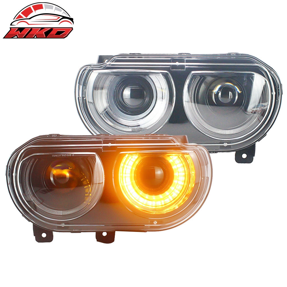08-14 Dodge Challenger Projector Headlights with Sequentail Dual Beam Pair | Wholesale