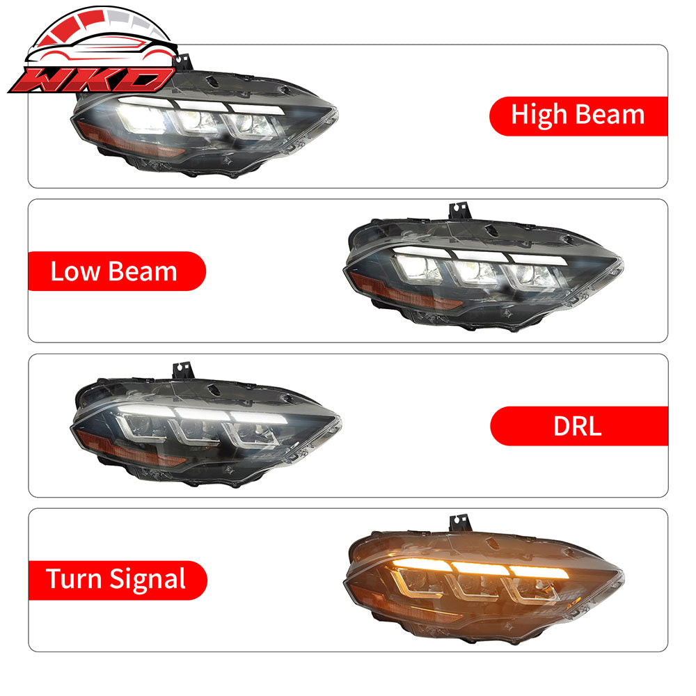 Fits 18-23 Ford Mustang EcoBoost V6 GT 2024 Style LED Headlights Lamp Pair