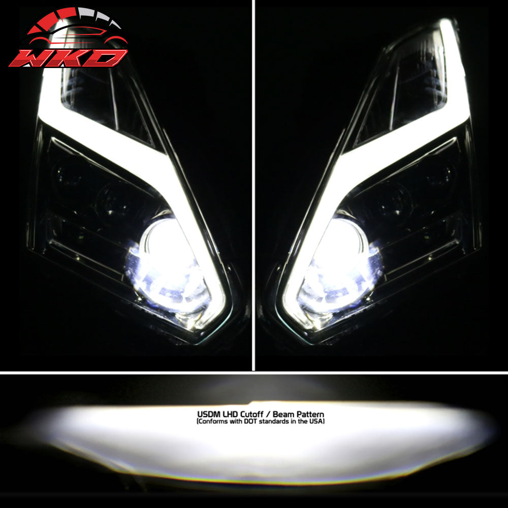 Fits 09-24 Nissan R35 GTR GT-R LED DRL Headlights Upgrade 09-16 to 17+ Head Lamp