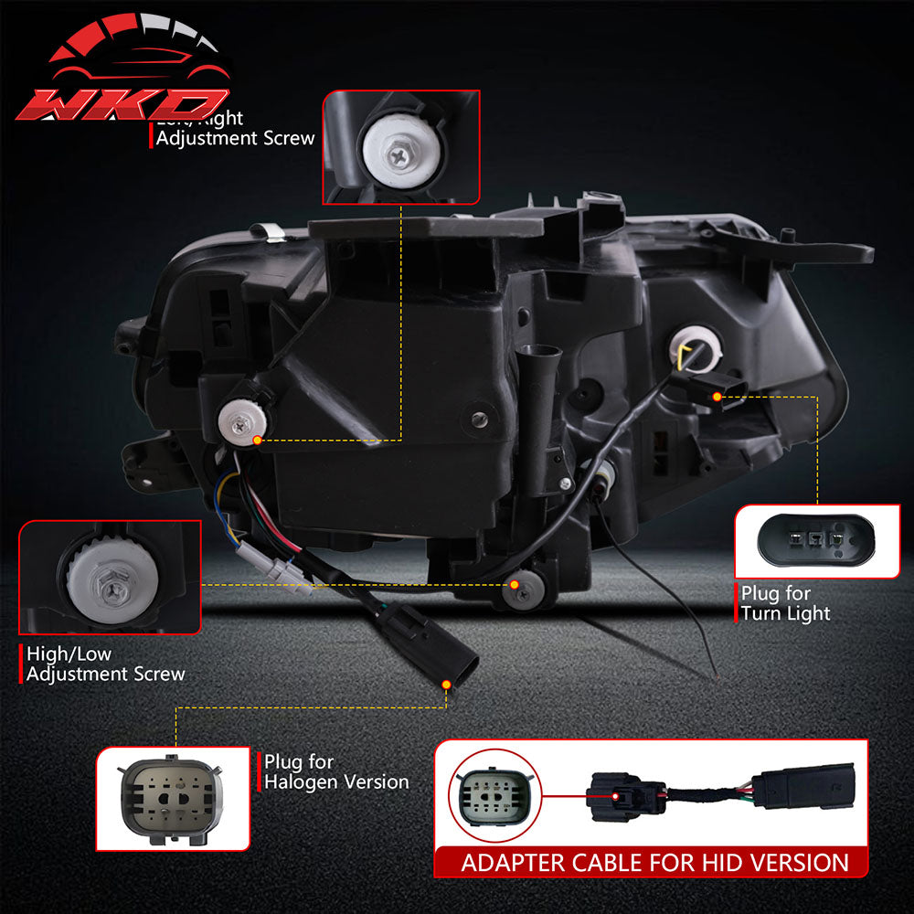 Fits 16-18 Chevy Camaro Projector LED Headlights Front Lights Clear Lens Pair