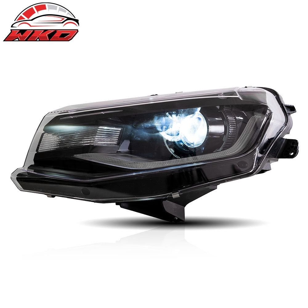 Fits 16-18 Chevy Camaro Projector LED Headlights Front Lights Clear Lens Pair