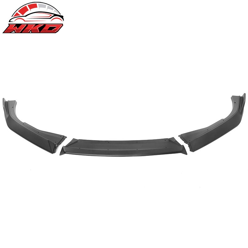 Fits 18-20 Honda Accord 10th IKON V3 Style Matte Black Front Bumper Lip PP 3PC