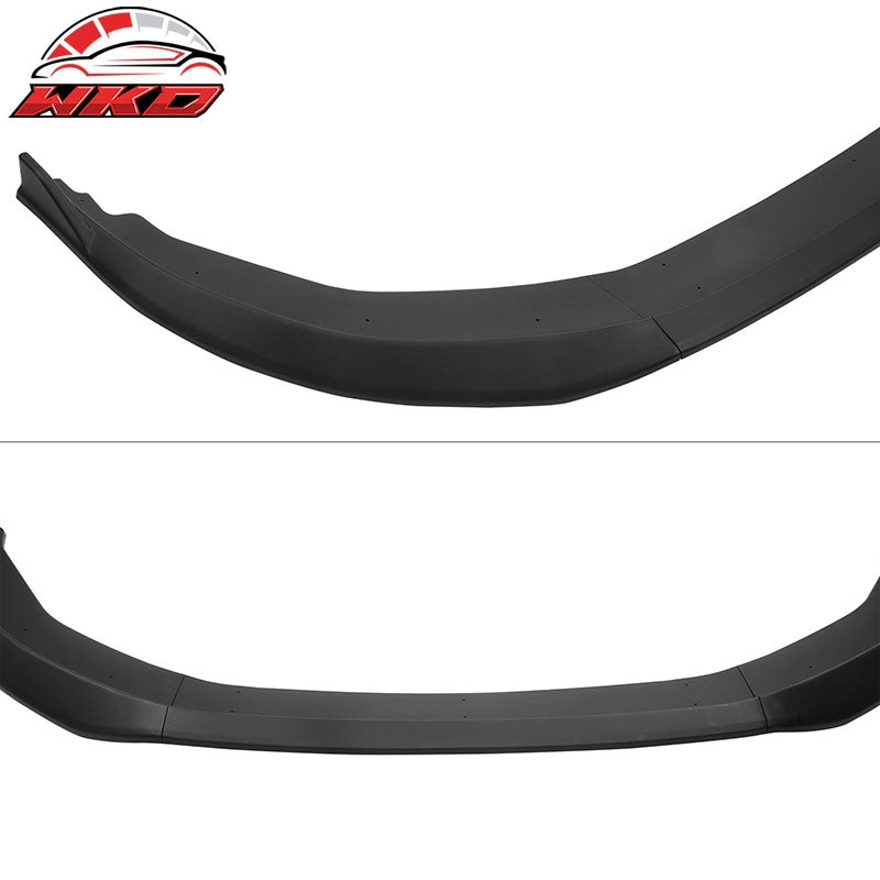 Fits 23-26 Honda Accord 11th V2 Style Front Bumper Lip Spoiler Matte Black 3PC