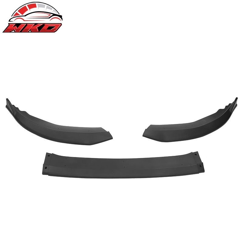 Fits 23-26 Honda Accord 11th V2 Style Front Bumper Lip Spoiler Matte Black 3PC
