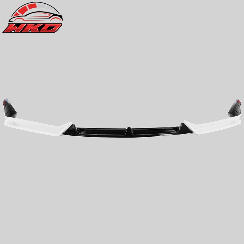 Fits 21-22 Honda Accord 3PC Front Bumper Lip Spoiler Platinum White Pearl &Black