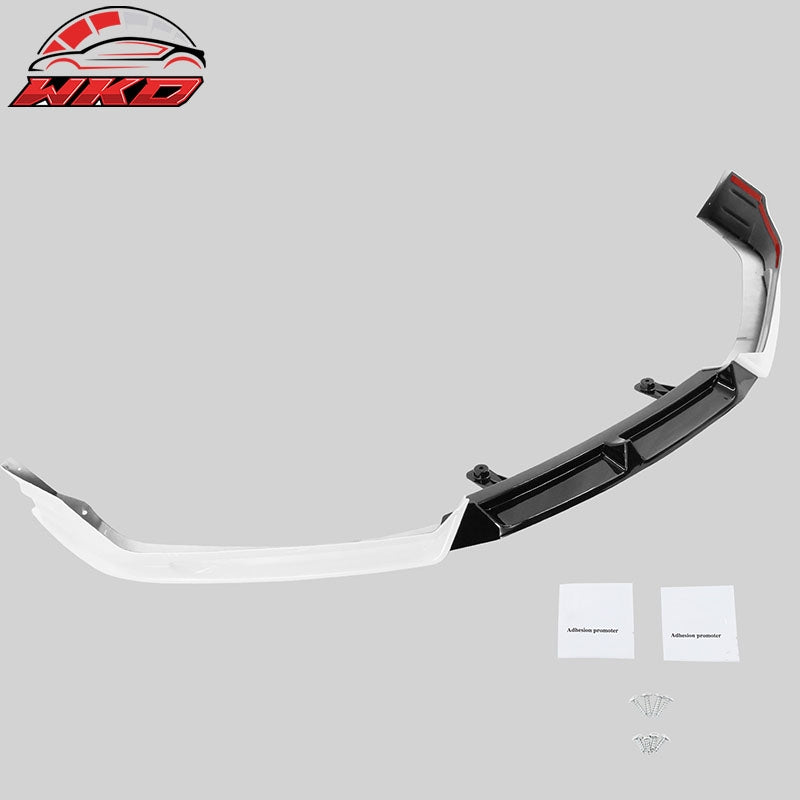 Fits 21-22 Honda Accord 3PC Front Bumper Lip Spoiler Platinum White Pearl &Black