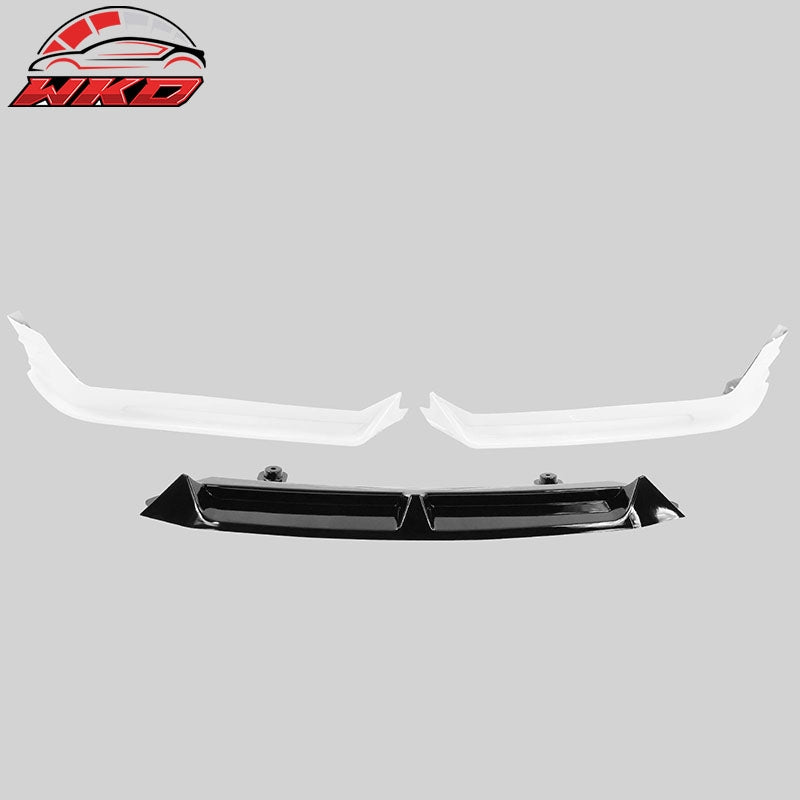 Fits 21-22 Honda Accord 3PC Front Bumper Lip Spoiler Platinum White Pearl &Black