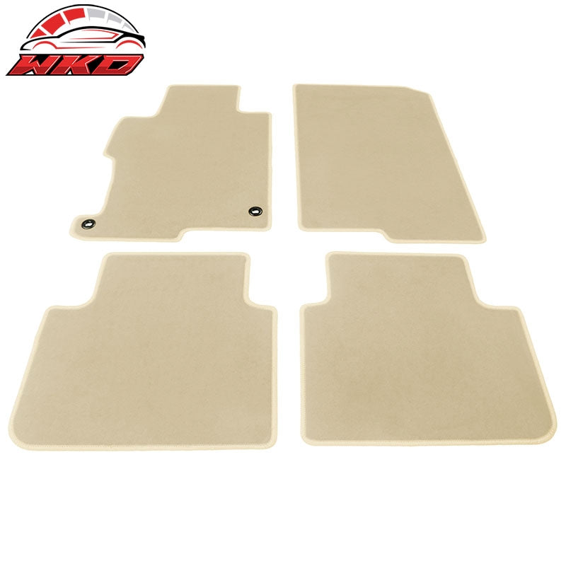 Fits 13-17 Honda Accord 4DR Floor Mats Liner Front Rear Nylon Beige Carpets 4PCS
