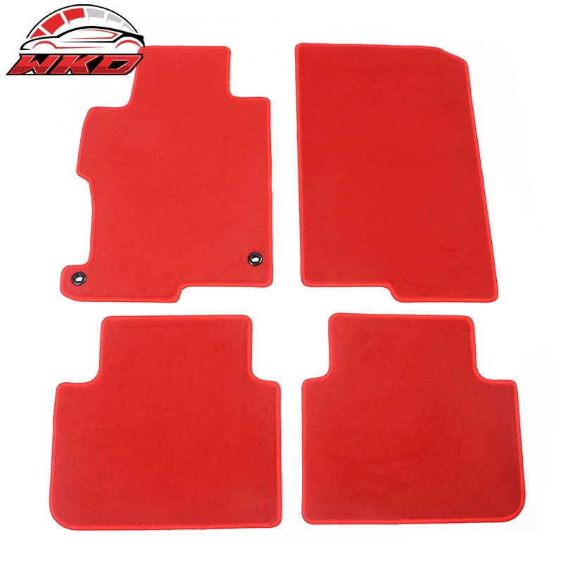 Wholesale 13-17 Honda Accord 4DR Floor Mats Liner Front Rear Nylon Red Carpets 4PCS