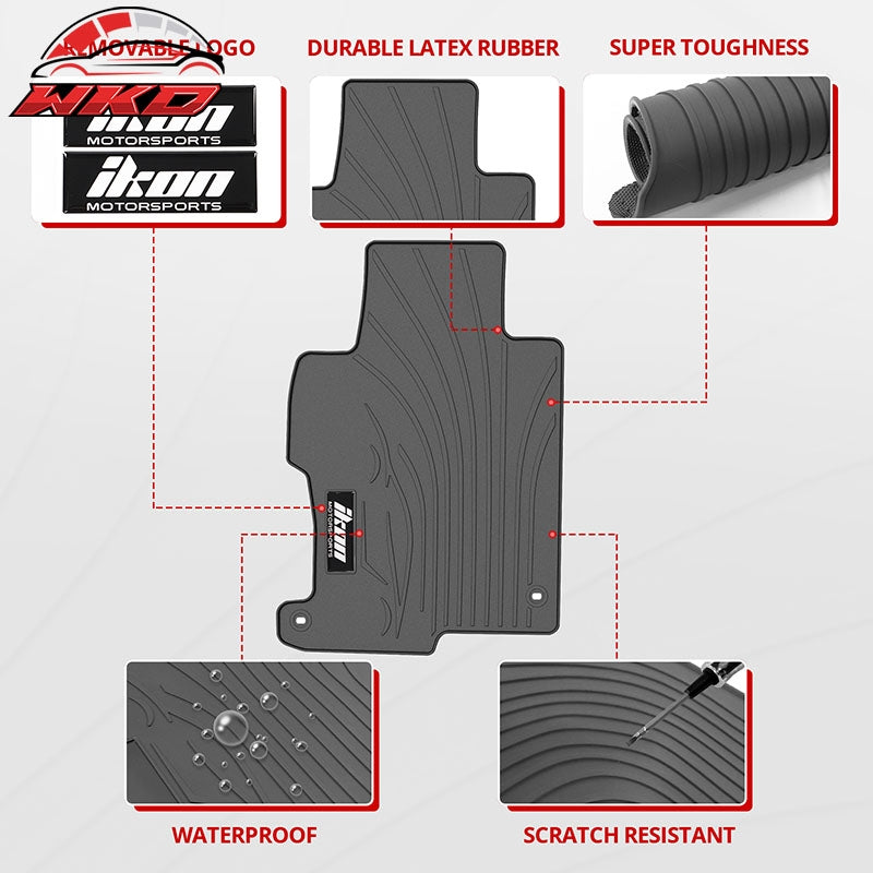 Fits 13-17 Honda Accord 4DR Latex Floor Mats Liner All Weather Carpets Gray 5PC