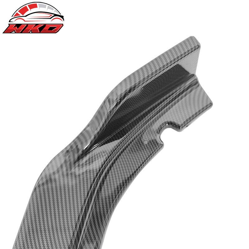 Fits 18-20 Honda Accord Carbon Fiber Print Front Bumper Lip Spoiler 3PC Kit PP