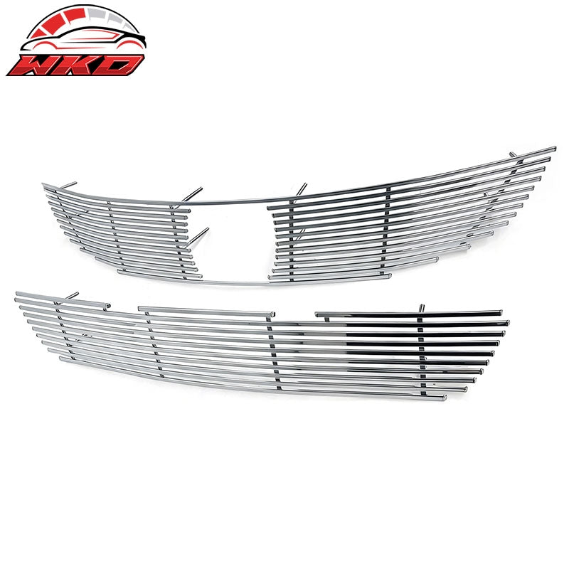 Fits 2011-2012 Honda Accord Coupe Billet Style Front Upper + Lower Grille Insert