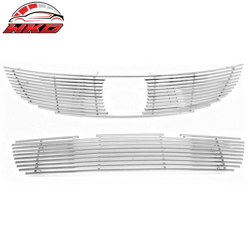 Fits 2011-2012 Honda Accord Coupe Billet Style Front Upper + Lower Grille Insert