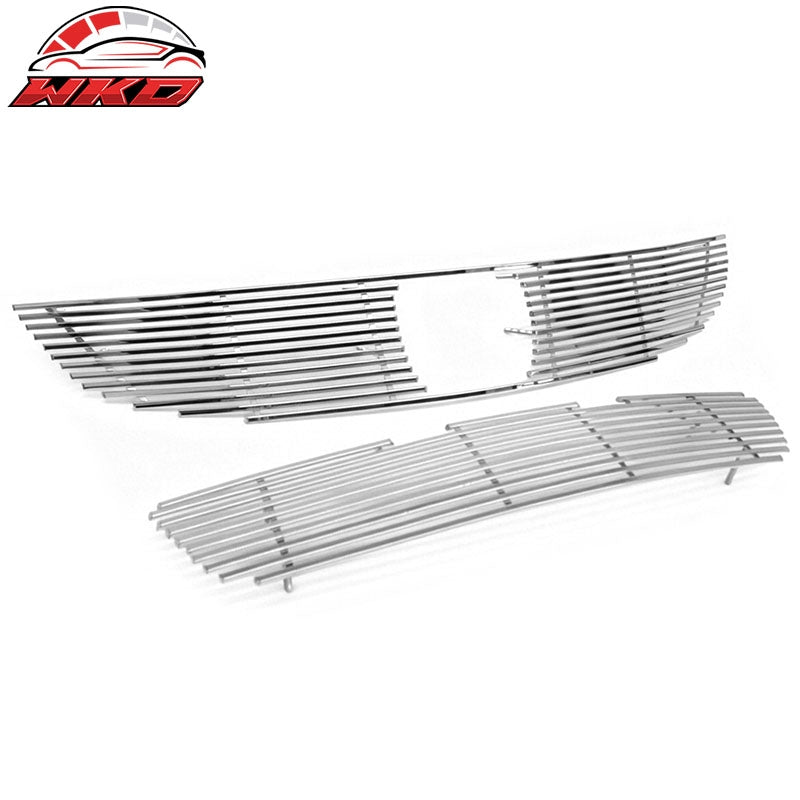 Fits 2011-2012 Honda Accord Coupe Billet Style Front Upper + Lower Grille Insert