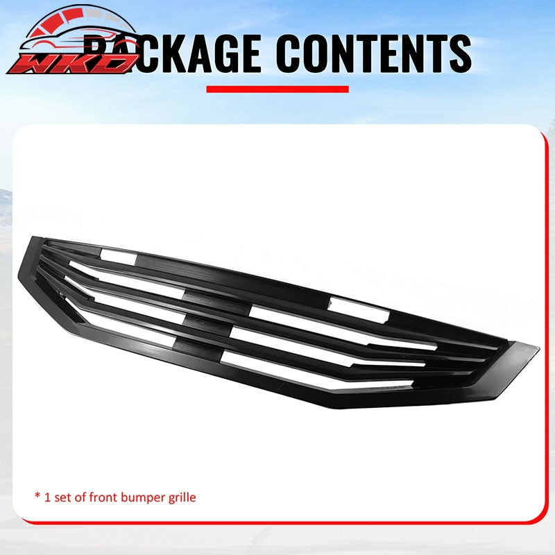 Fits 08-10 Honda Accord Coupe Mugen Style Front Upper Grille Matte Black ABS