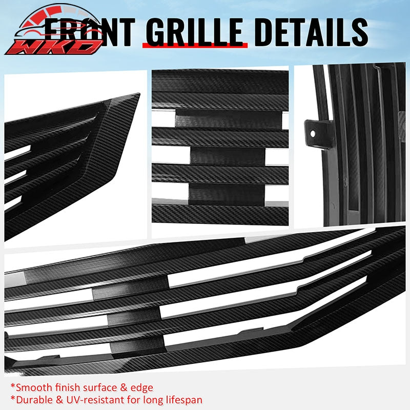 Fits 08-10 Honda Accord Coupe Mugen Style Upper Grille Carbon Fiber Print ABS