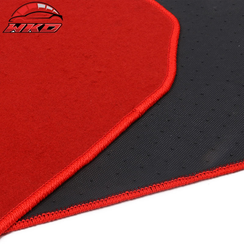 Fits 03-07 Honda Accord Car Floor Mats Liner Front & Rear Nylon Red Carpet 4PC