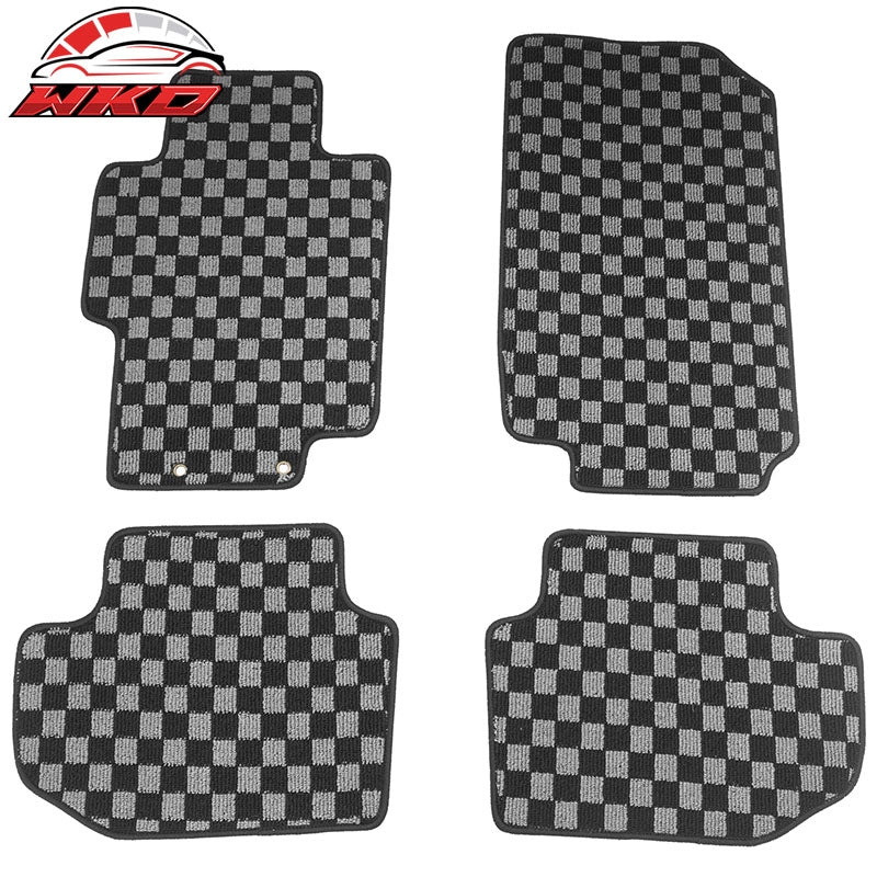 Wholesale 03-07 Honda Accord Floor Mats Non-Slip Carpets Checkered Black Gray Plaid