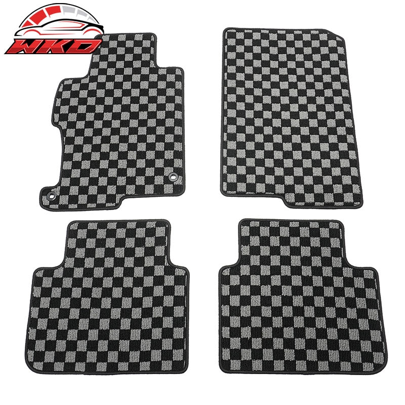 Wholesale 13-17 Honda Accord Floor Mats Non-Slip Carpets Checkered Black Gray Plaid