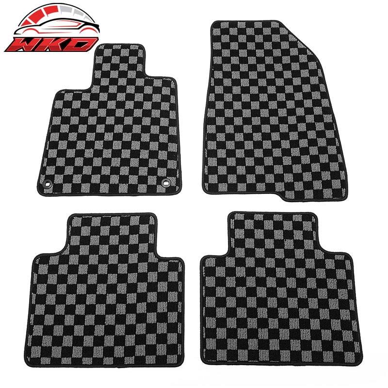 Wholesale 18-22 Honda Accord Floor Mats Non-Slip Carpets Checkered Black Gray Plaid