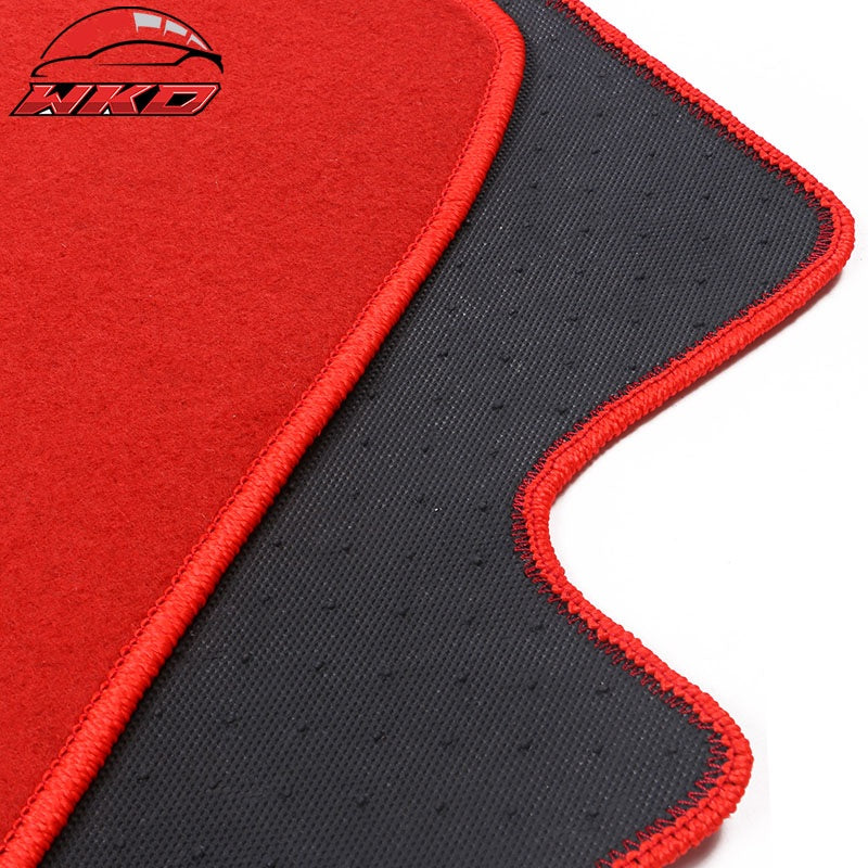 Fits 08-12 Honda Accord Floor Mats Nylon Red Non-Slip Auto Carpets 4PC Set