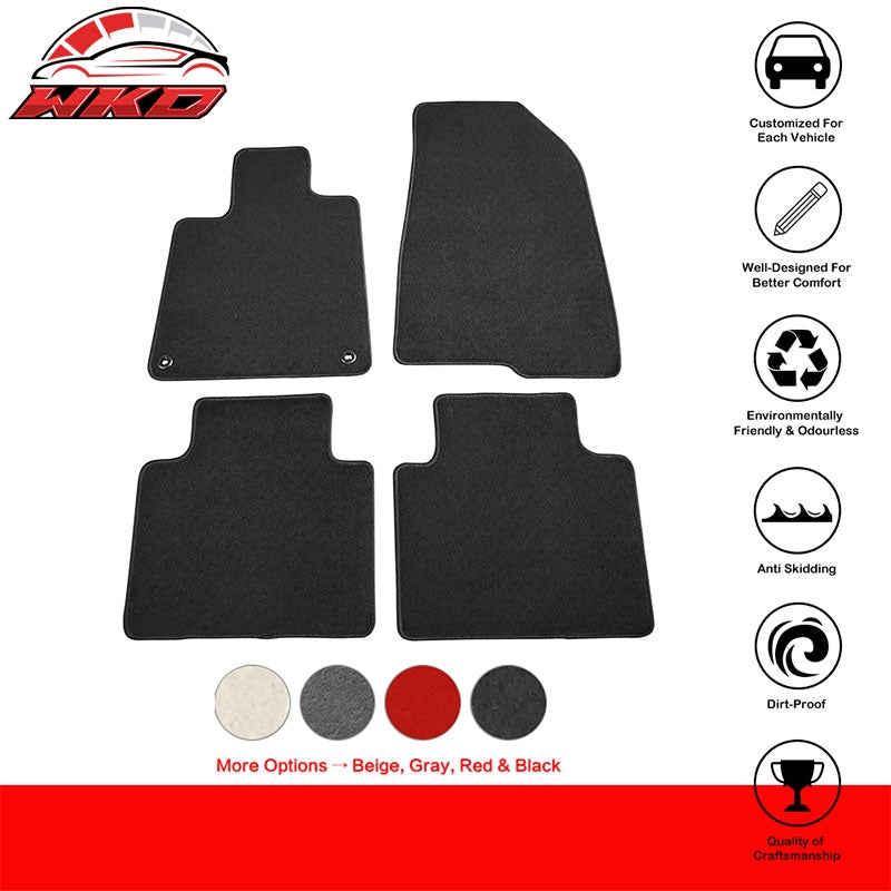Fits 18-22 Honda Accord 4PCS Front Rear Auto Car Floor Mats Carpets Nylon Black