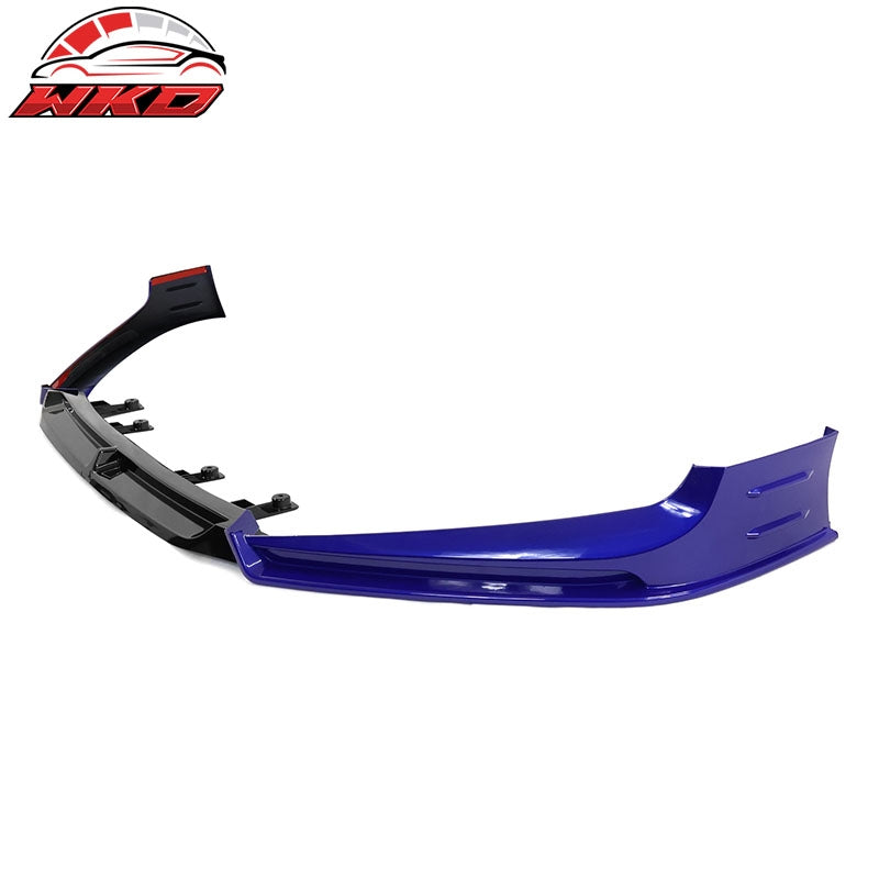 Fits 18-20 Honda Accord Front Bumper Lip Kit Gloss Black & Still Night Pearl 3PC