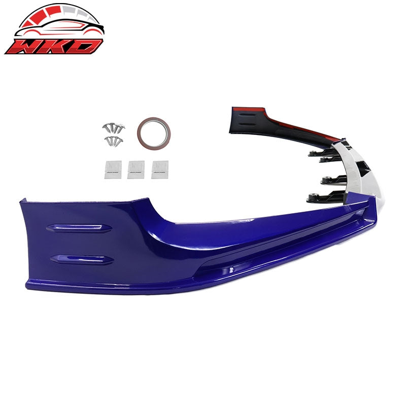 Fits 18-20 Honda Accord Front Bumper Lip Kit Gloss Black & Still Night Pearl 3PC