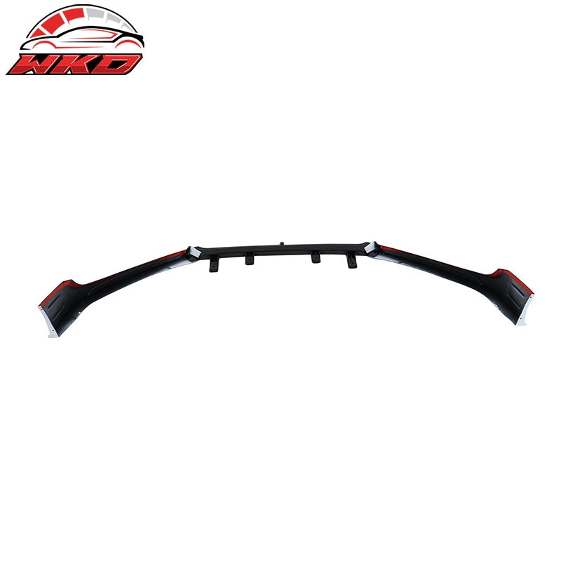 Fits 18-20 Honda Accord Front Bumper Lip Gloss Black & Platinum White Pearl 3PC