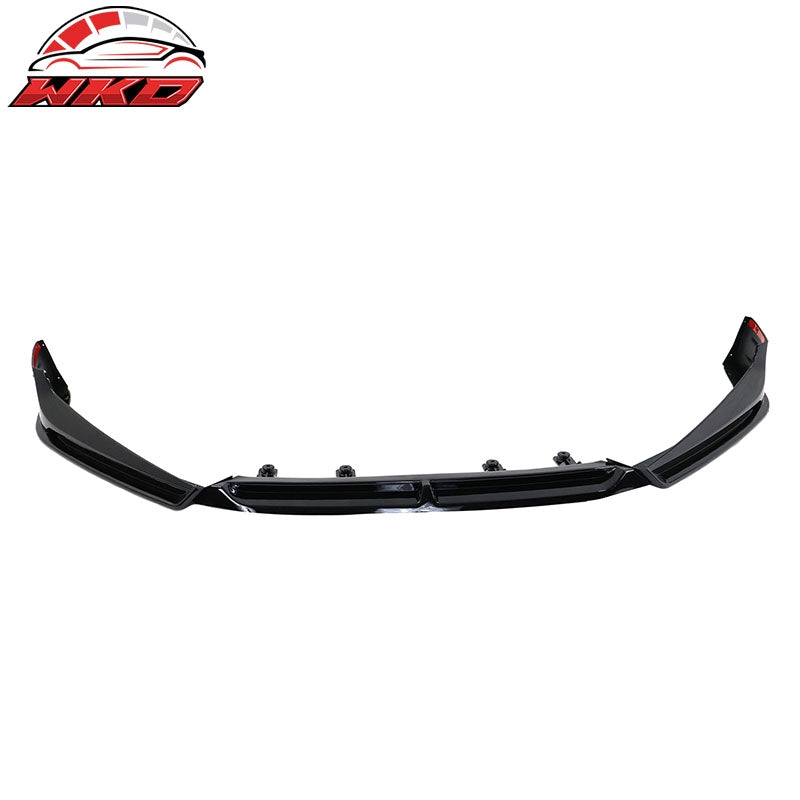 For 18-20 Honda Accord Gloss Black Front Bumper Lip Spoiler V5 Style PP 3PC