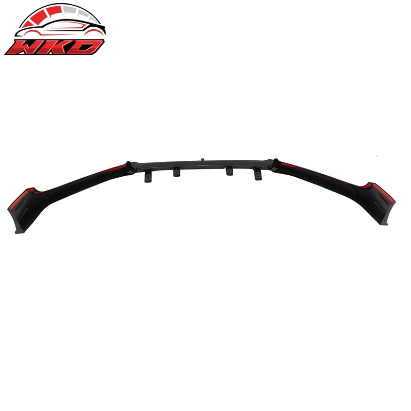 For 18-20 Honda Accord Gloss Black Front Bumper Lip Spoiler V5 Style PP 3PC