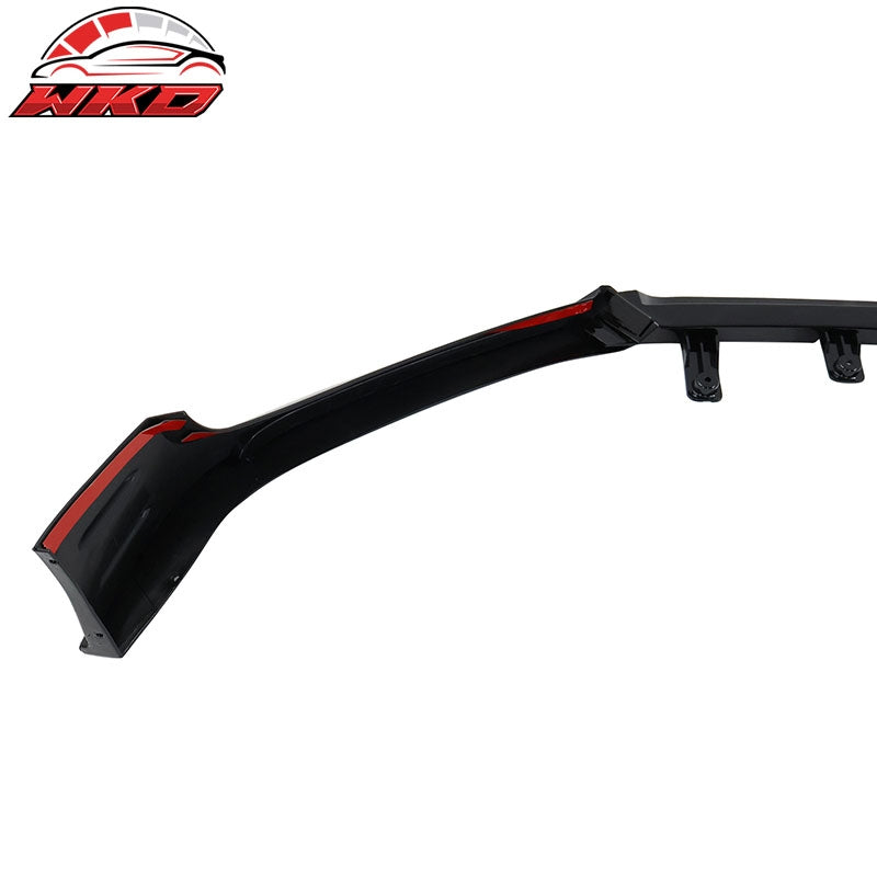 For 18-20 Honda Accord Gloss Black Front Bumper Lip Spoiler V5 Style PP 3PC