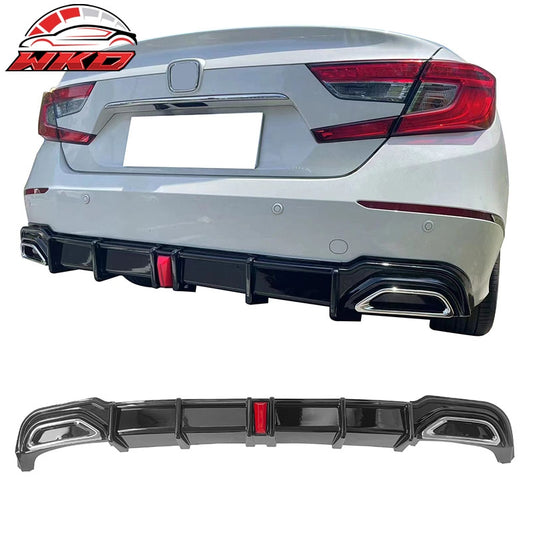Wholesale 18-22 Honda Accord Hybrid LED Rear Bumper Lip Diffuser Spoiler Gloss Black