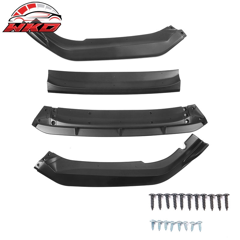 Fits 21-22 Honda Accord IKON V2 Style 4PCS Front Bumper Lip PP Matte Black