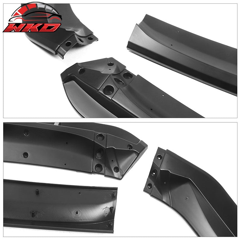Fits 21-22 Honda Accord IKON V2 Style 4PCS Front Bumper Lip PP Matte Black