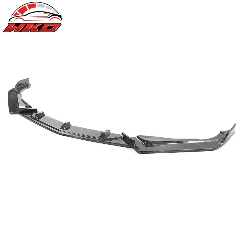 Fits 18-20 Honda Accord IKON V2 Style Carbon Fiber Print Front Bumper Lip PP 3PC