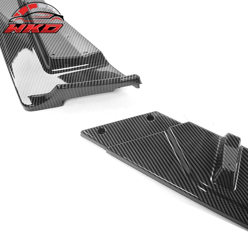 Fits 18-20 Honda Accord IKON V2 Style Carbon Fiber Print Front Bumper Lip PP 3PC
