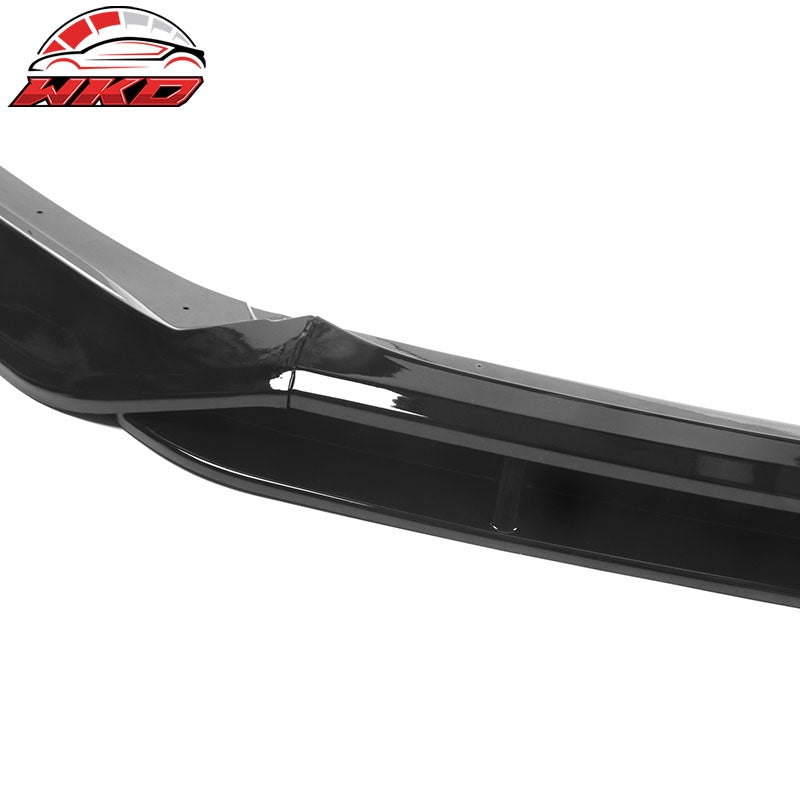 Fits 21-22 Honda Accord IKON V2 Gloss Black Front Bumper Lip Spoiler Kit PP 4PC