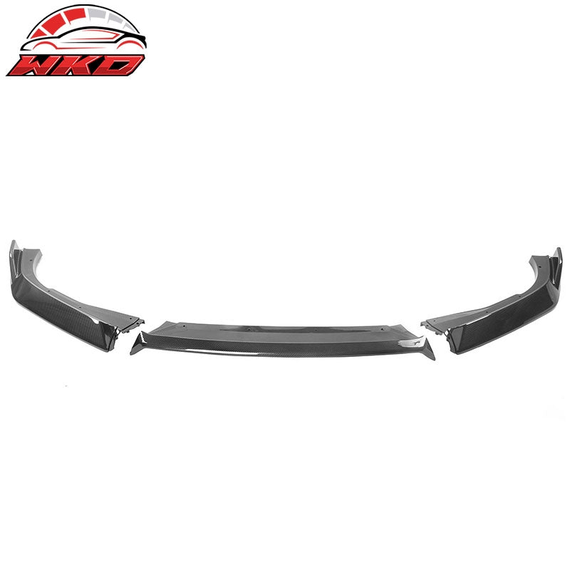 Fits 18-20 Honda Accord IKON V3 Style Carbon Fiber Print Front Bumper Lip PP 3PC