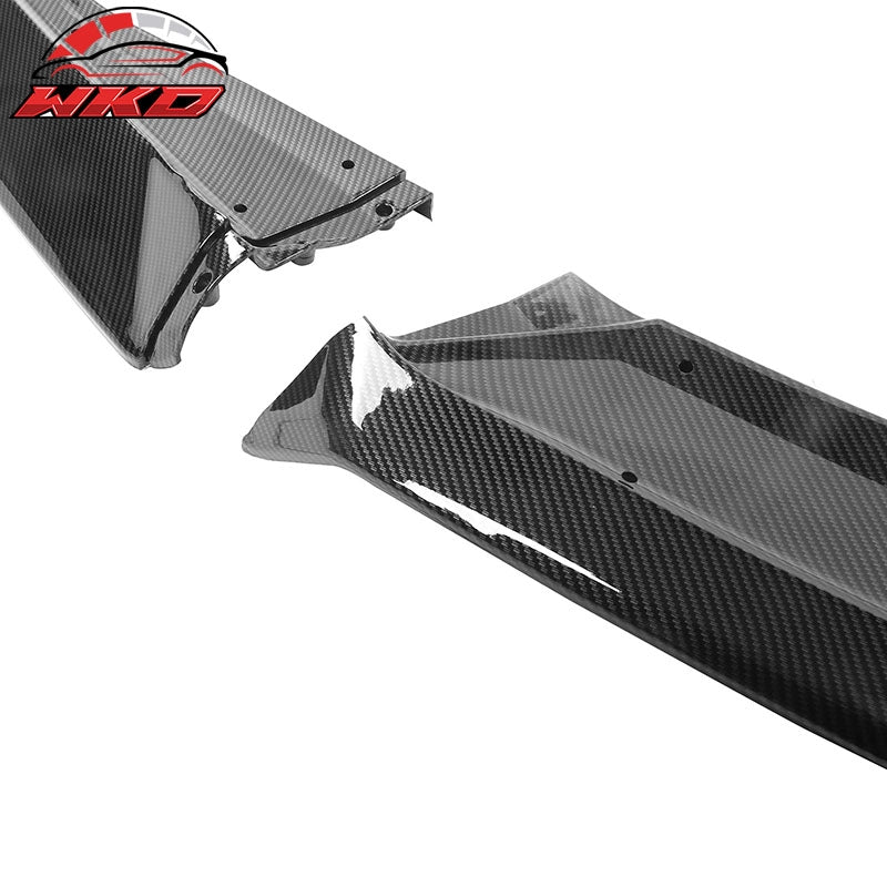 Fits 18-20 Honda Accord IKON V3 Style Carbon Fiber Print Front Bumper Lip PP 3PC